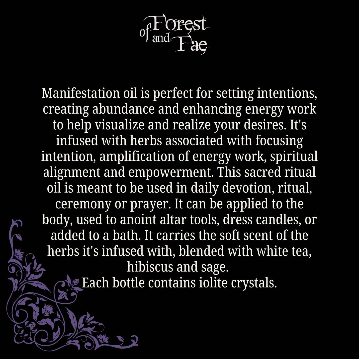 Manifestation Ritual Oil • Altar Oil For Intention Setting